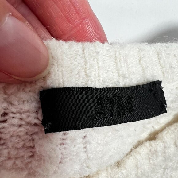 ATM Anthony Thomas Melillo Cable Knit Crew Neck Sweater Pullover Ivory Small - Picture 8 of 16